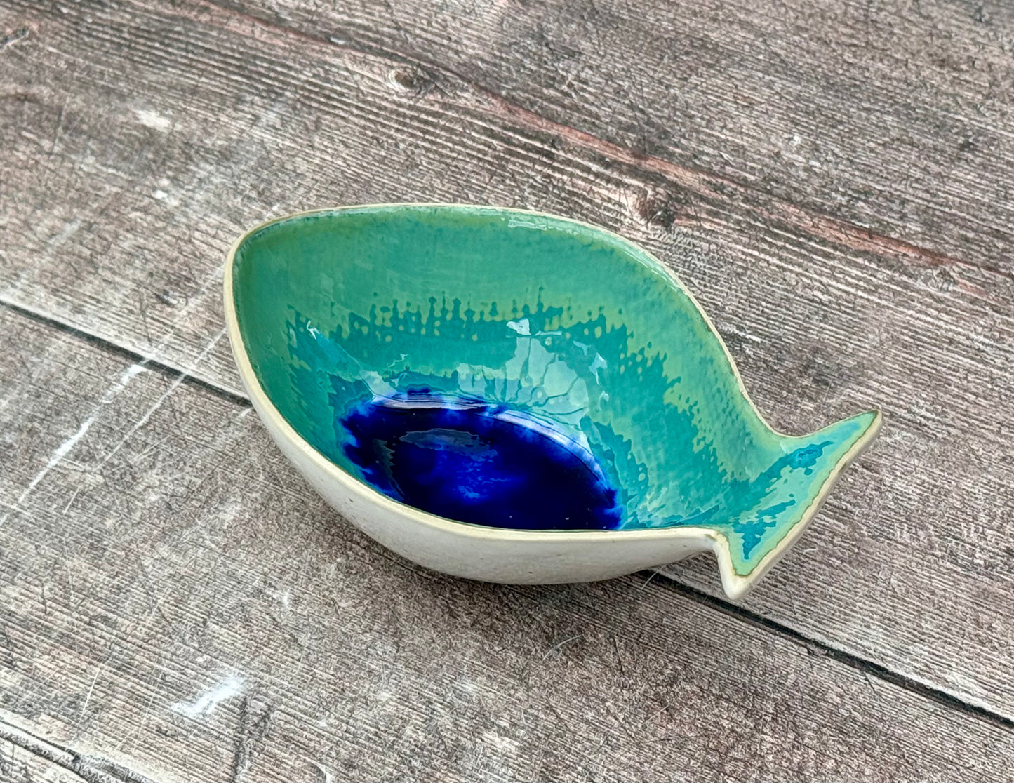 Small Blue Fish Shaped Bowl, 14cm