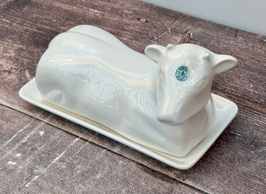 White Cow Shaped Butter Dish