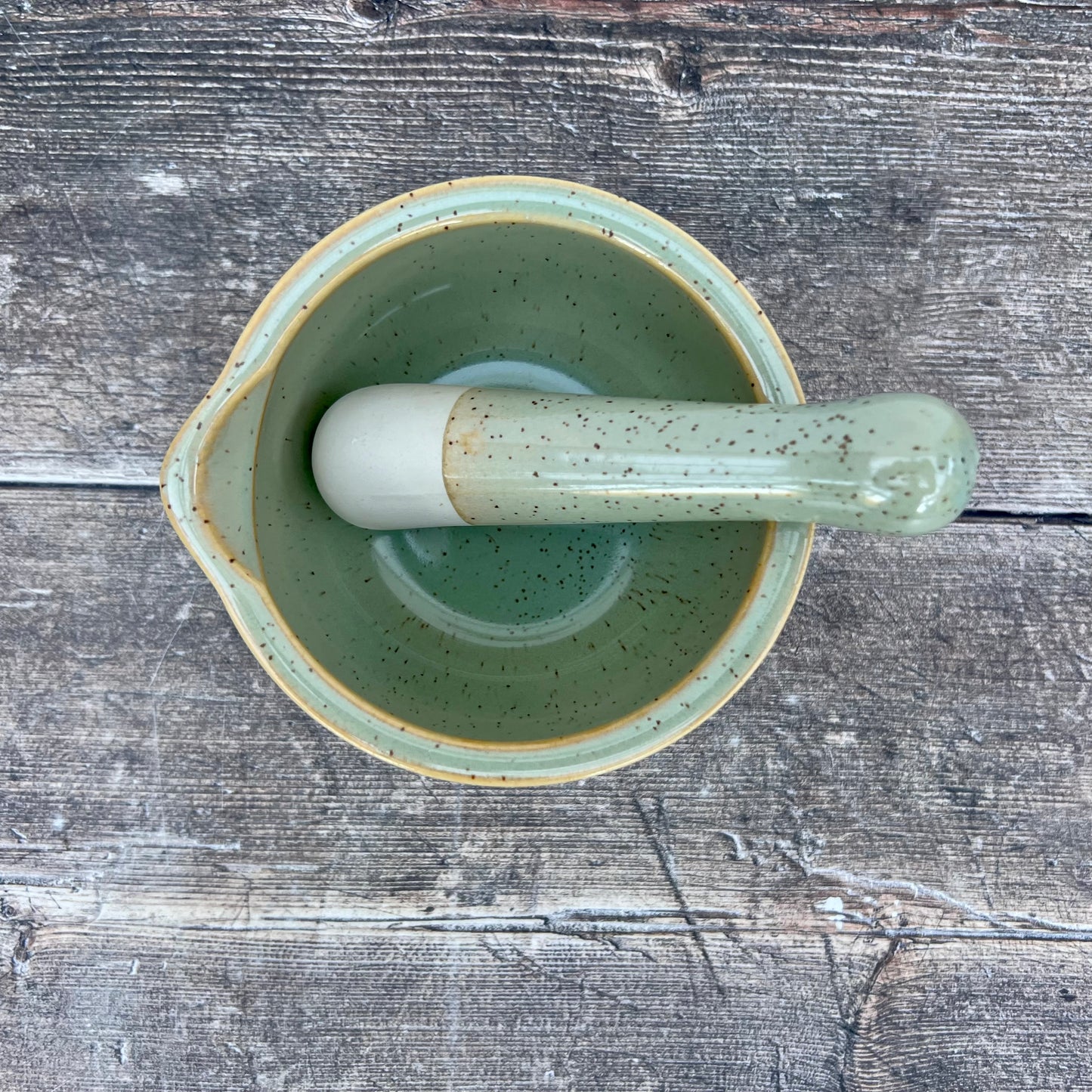 Scandi Home Pale Green Smooth Pestle and Mortar