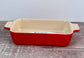 Le Creuset Small Red Rectangular Baking Dish, 23cm