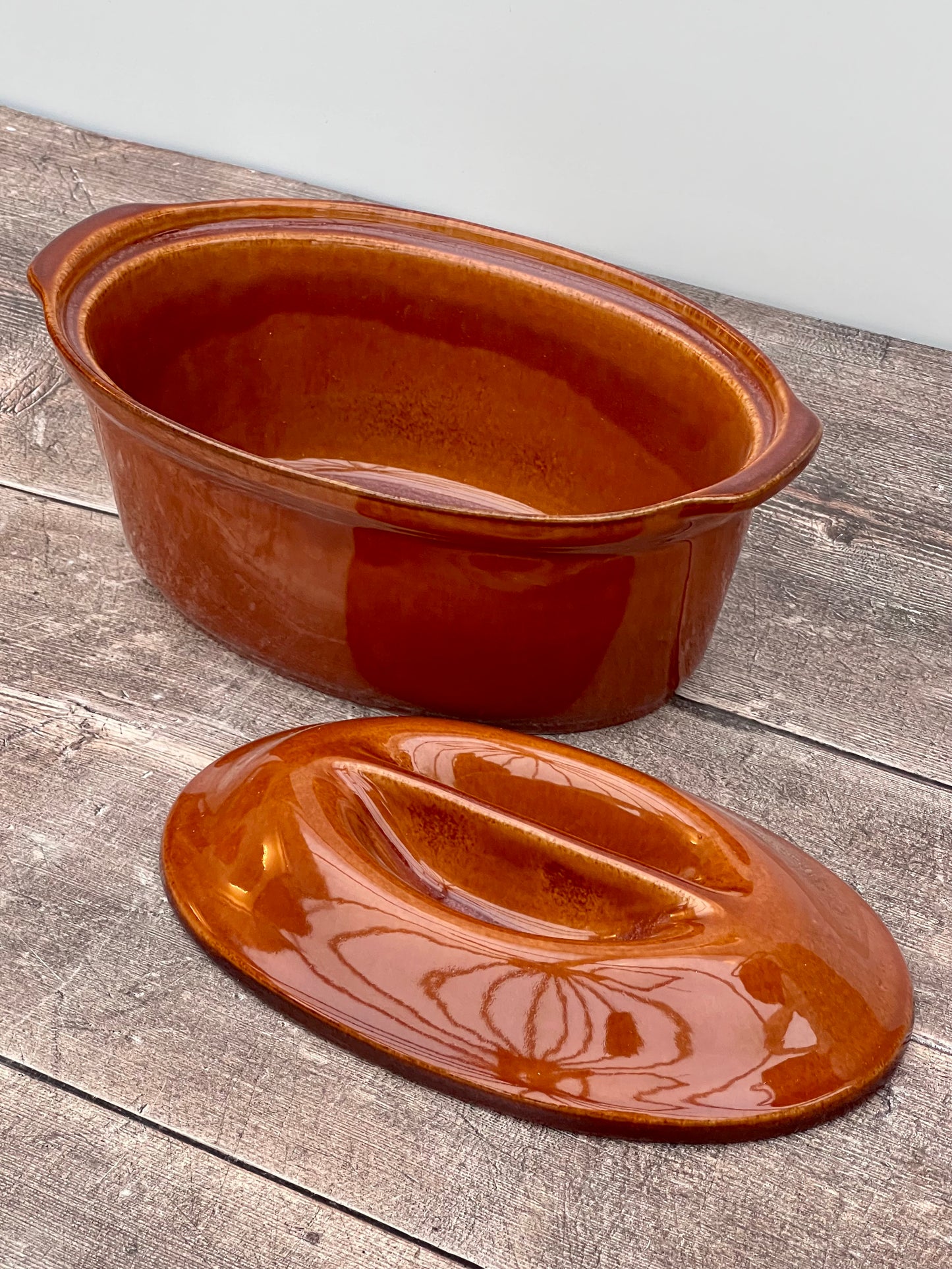 Caramel Brown Oval Casserole Dish, 25cm