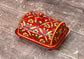 Handpainted Red Patterned Butter Dish