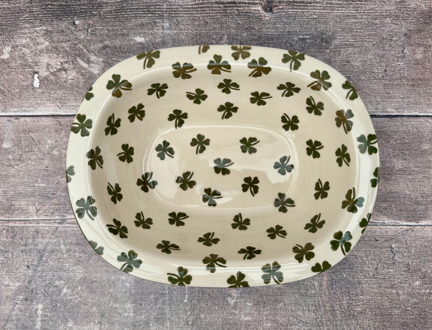 Four Leaf Clover Patterned Baking / Pie Dish, 24cm