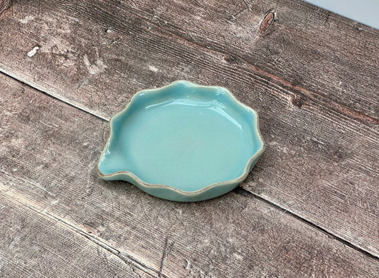 Turquoise Wavy Spoon Rest, 13cm