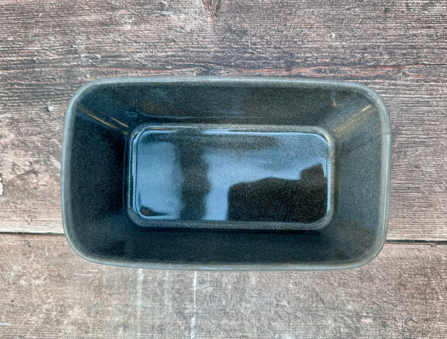 Scandi Home Grey Ombre Butter Dish with Wooden Lid