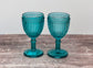 Set of 2 Aqua Blue All Purpose/Wine Glasses