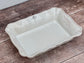 Cream Rectangular Baking Dish with Leaf Design, 30cm