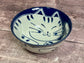 Blue and White Cat Patterned Japanese Bowl, 15cm