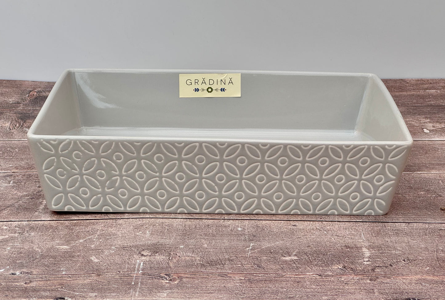 Grey Patterned Rectangular Baking Dish, 33.5cm