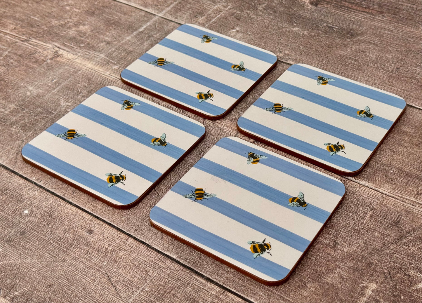 Set of 4 Joules Bee Patterned Coasters