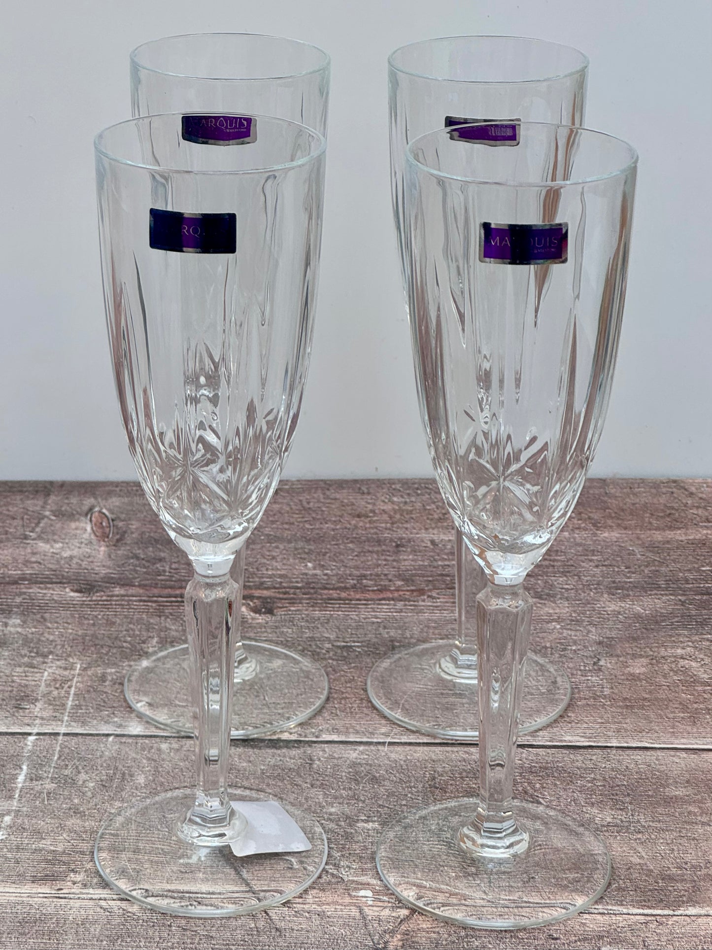 Set of 4 Waterford Sparkle Champagne Flutes/Glasses