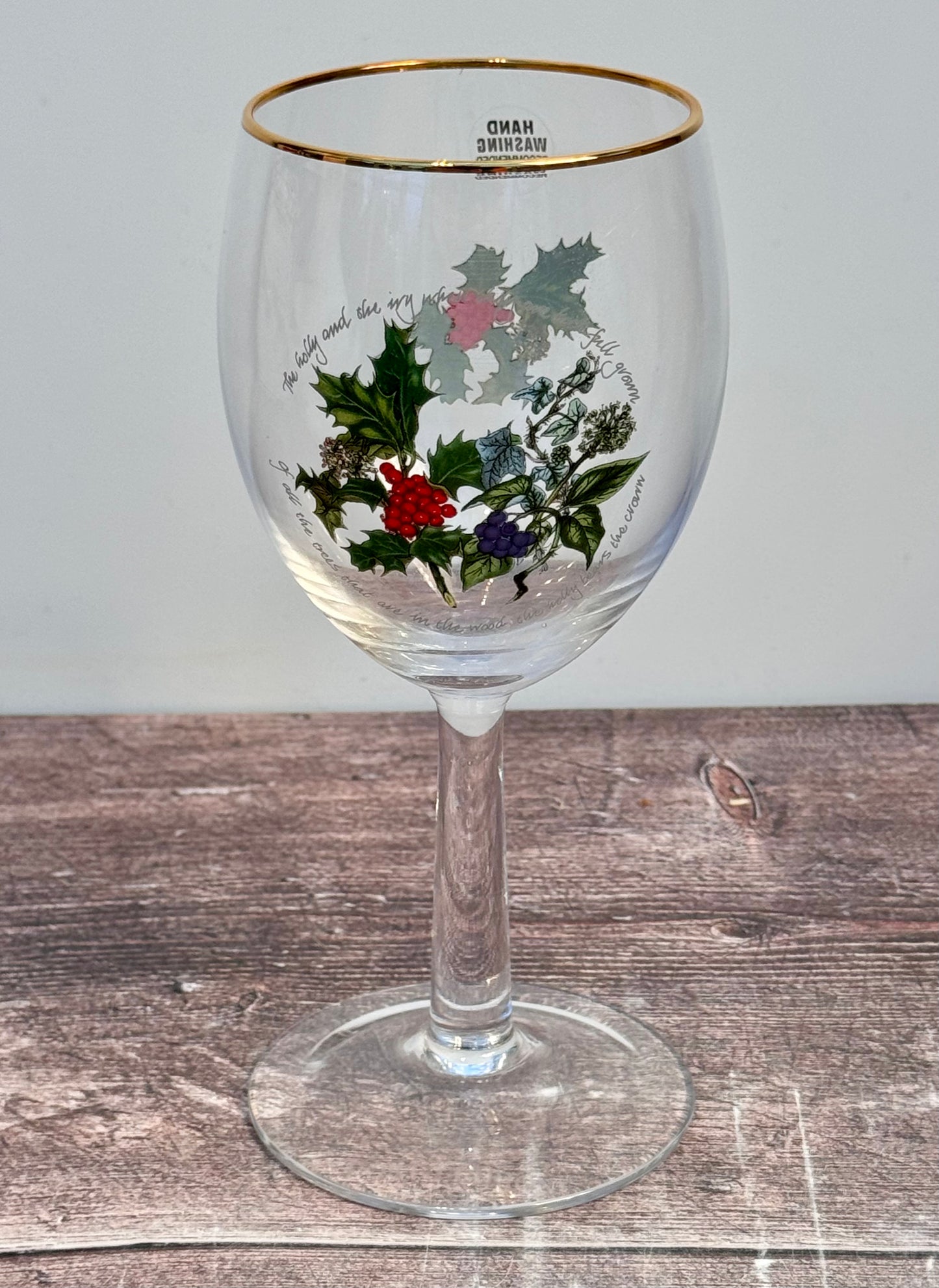 Set of 4 Portmeirion Holly & the Ivy Wine Glasses