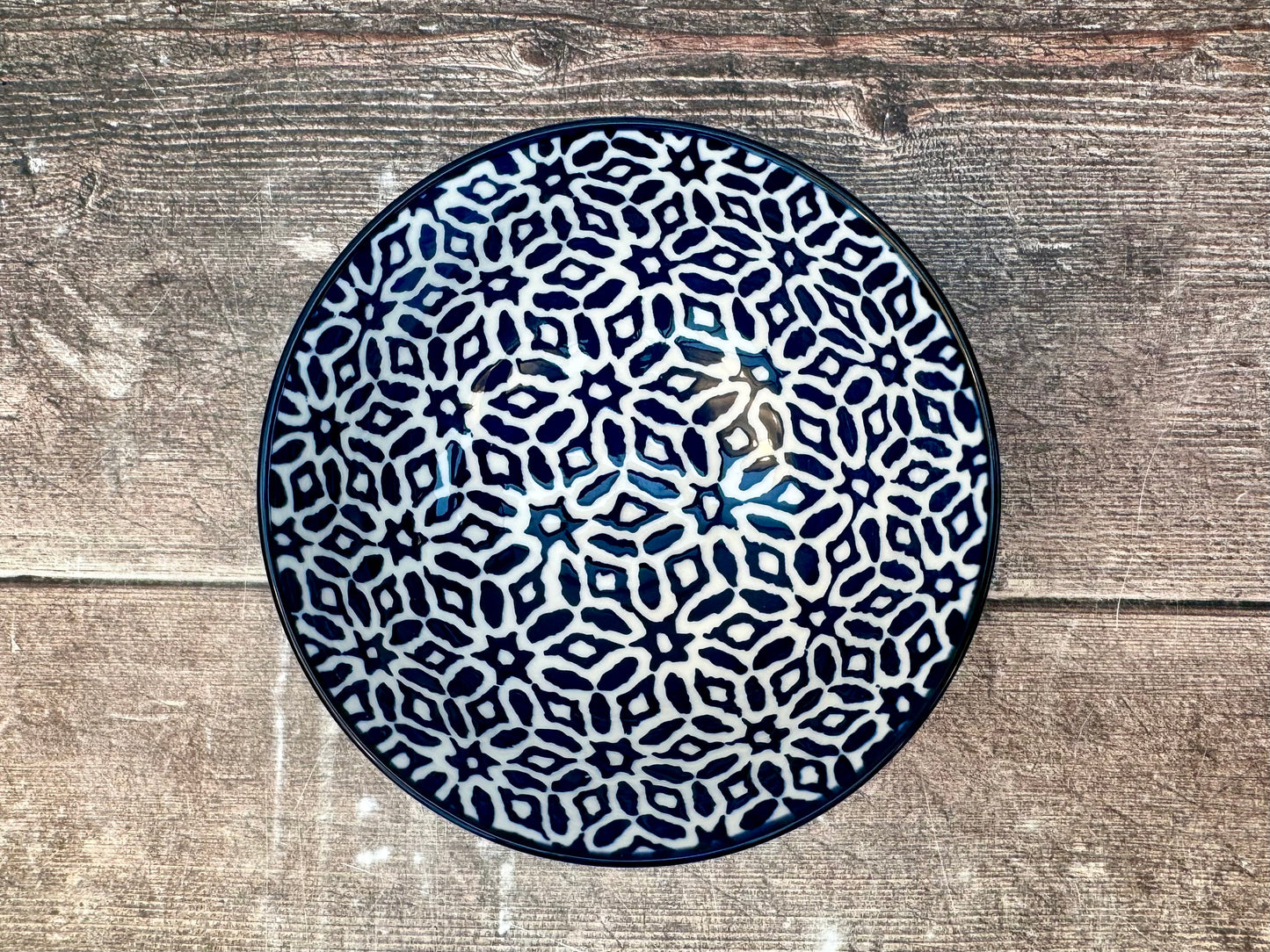 Blue and White Patterned Bowl, 12cm