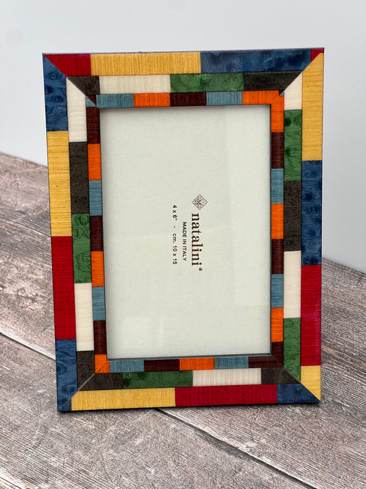 Natalini Multi-Coloured Marquetry Photo Frame 4 x 6