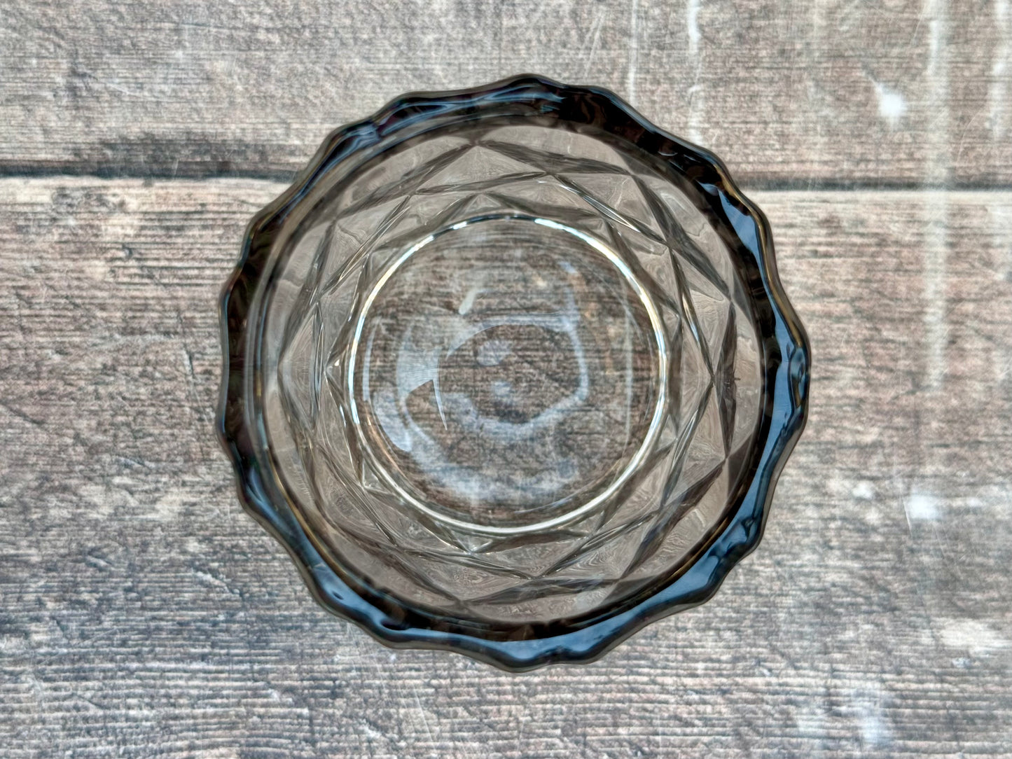 Grey/Smoke Glass Tea Light Candle Holder