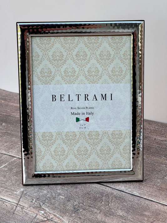 Beltrami Silver Plated Dimpled Patterned Photo Frame 5 x 7, Design 2