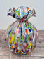 Multi-Coloured Speckled Glass Murano Style Vase, 16cm