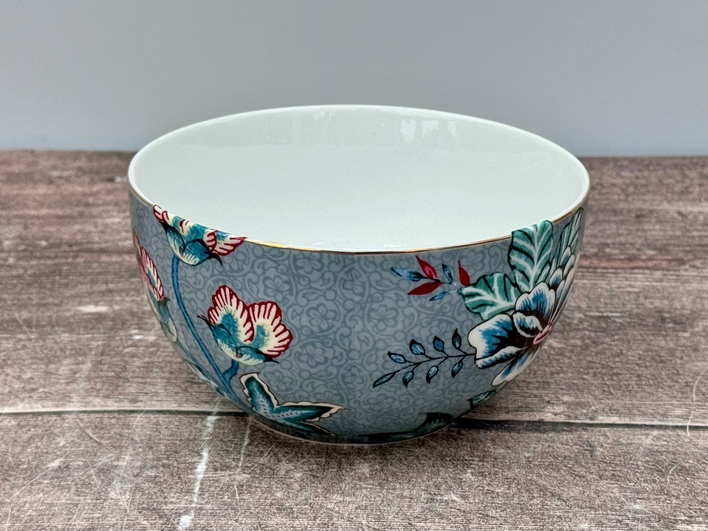 Blue Flower Patterned Bowl, 12cm