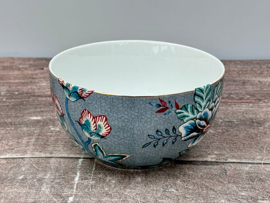 Blue Flower Patterned Bowl, 12cm