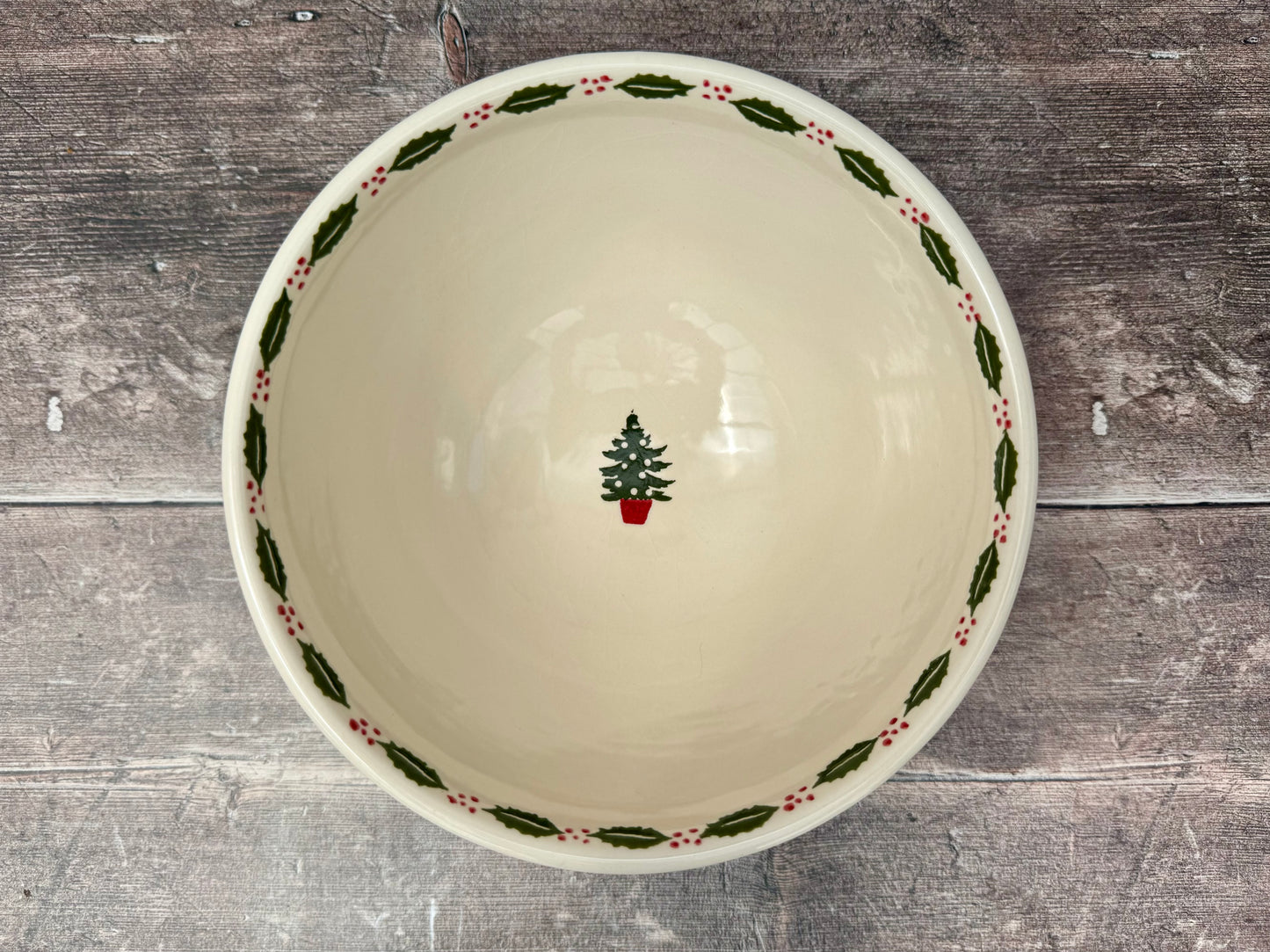 Christmas Tree Patterned Deep Serving Bowl, 21.5cm