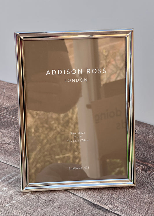 Addison Ross Silver Plated Stepped Border Photo Frame 5’ x 7’