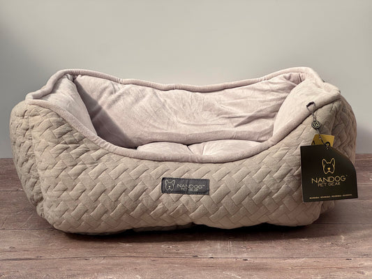 Nandog Pet Gear Grey Weave Design Dog Bed, 52cm