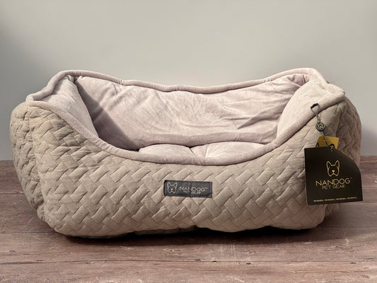 Nandog Pet Gear Grey Weave Design Dog Bed, 52cm