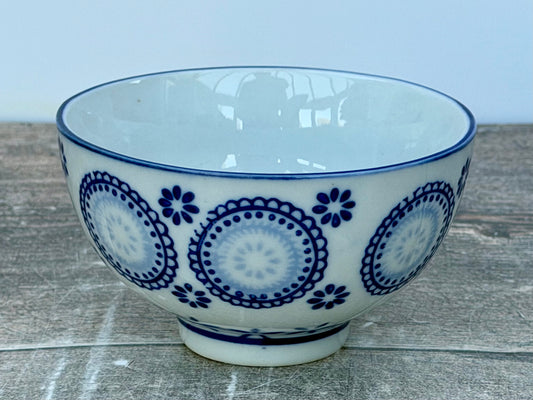 Blue and White Circular Patterned Small Bowl, 11cm