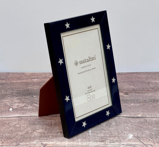 Natalini Navy Star Design Photo Frame 4 x 6