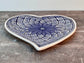 Blue and White Patterned Heart Shaped Plate, 28cm