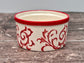 Red Swirl Patterned Round Ramekin, 9cm