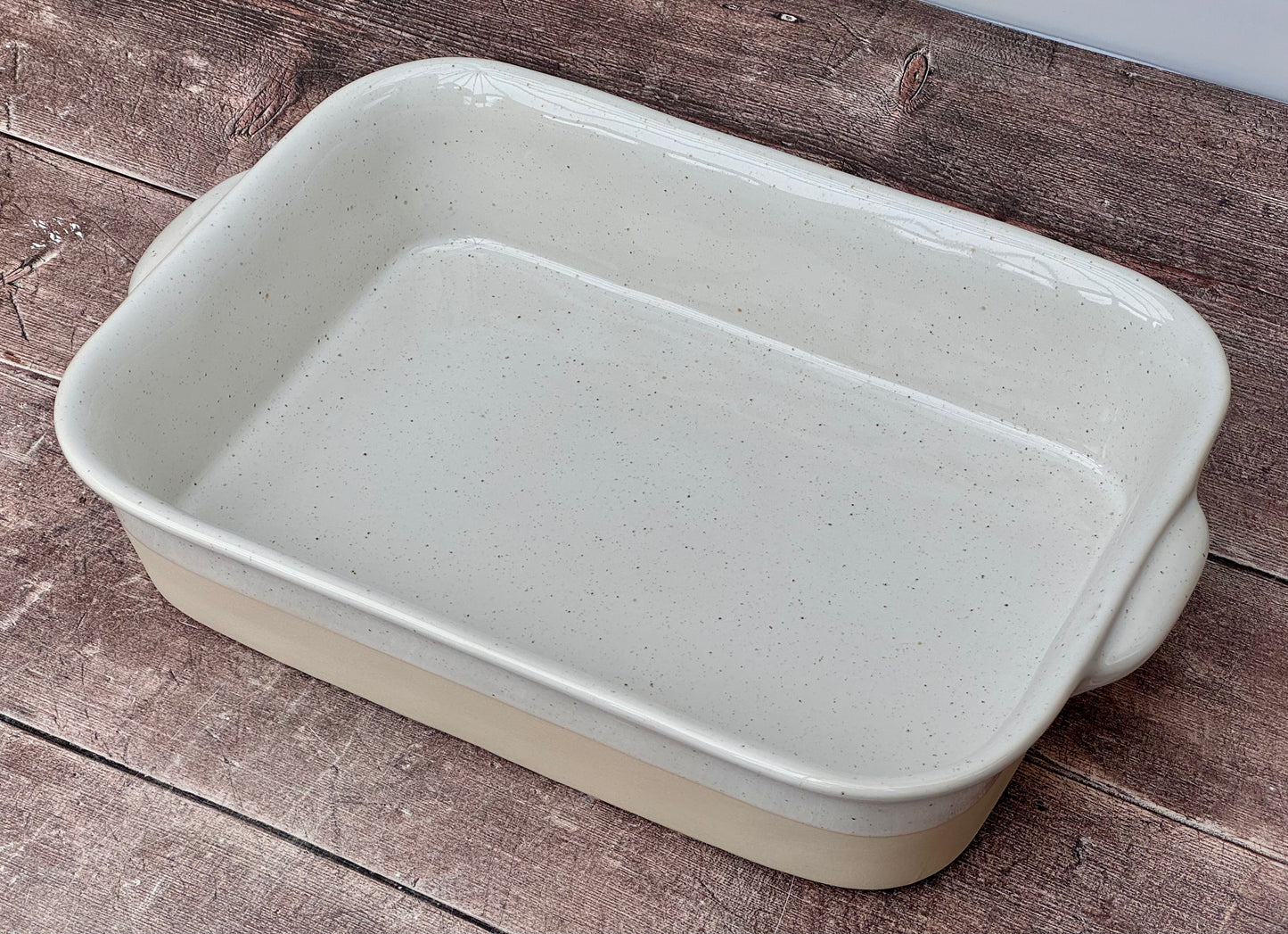 White and Cream Rectangular Baking Dish, 35cm