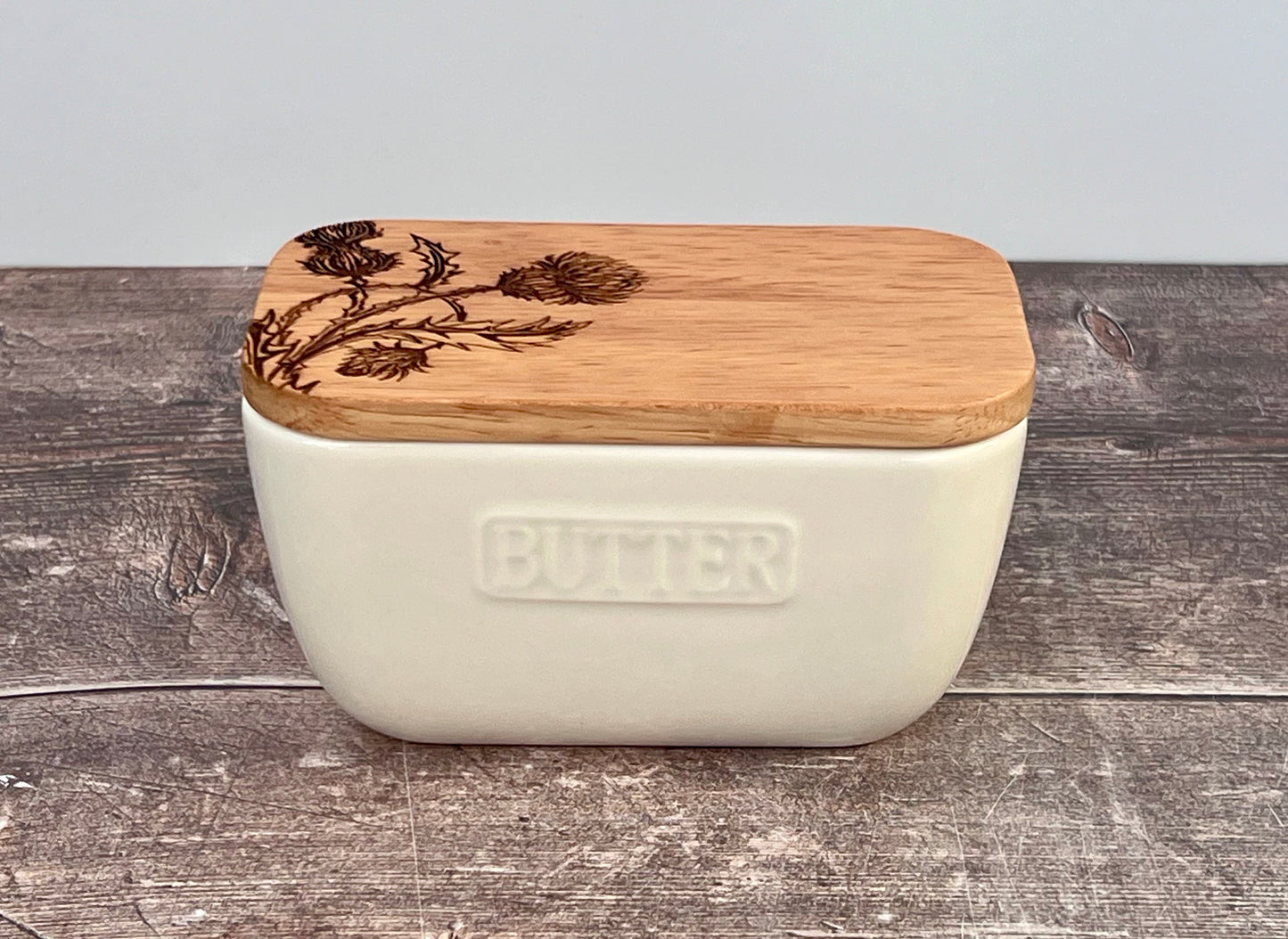 Thistle White Butter Dish