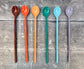 Set of 6 Colourful Plastic Latte Spoons