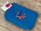 Blue Velvet Beaded Octopus Design Pouch