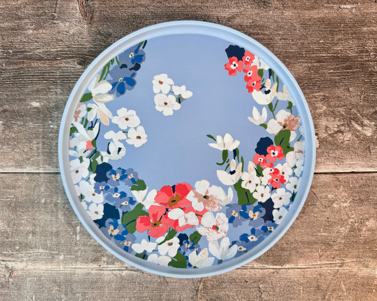 Set of 4 Joules Flower Patterned Plastic Plates, 26cm