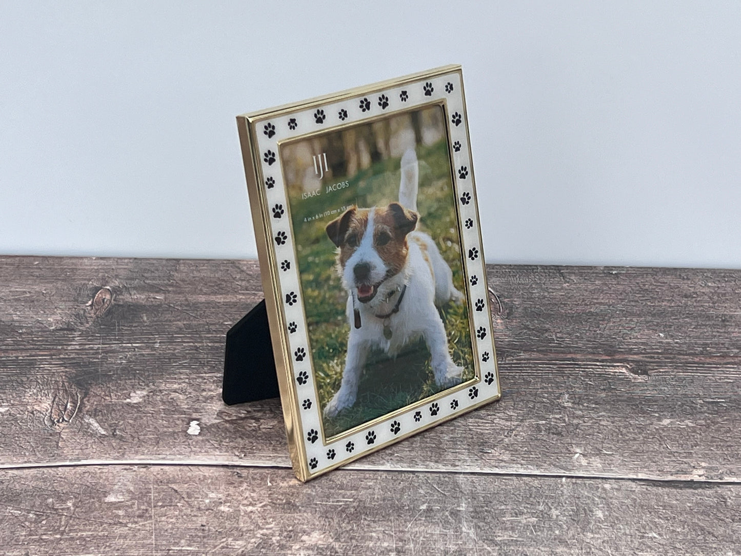 Isaac Jacobs Paw Print Patterned Photo Frame, 4’ x 6’