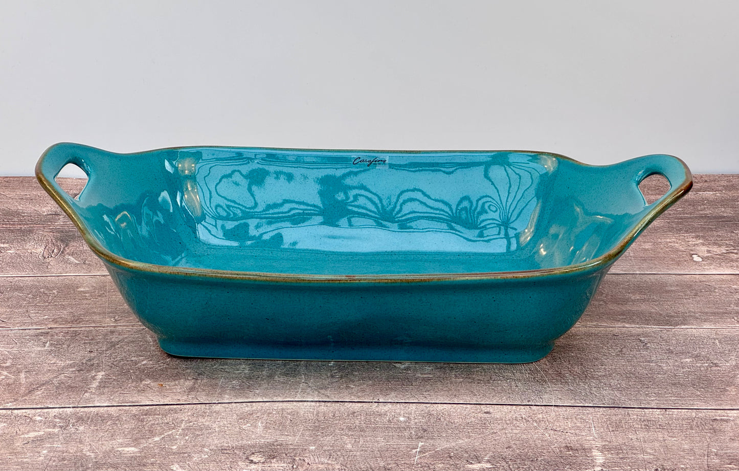 Teal Rectangular Baking Dish with Handles, 40cm