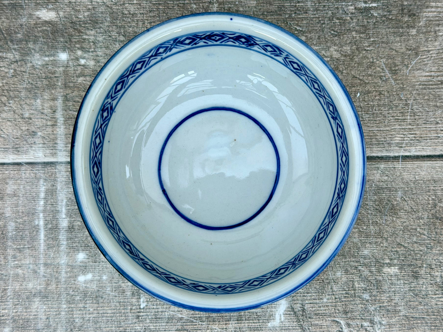 Blue and White Leaf Patterned Small Bowl, 13cm