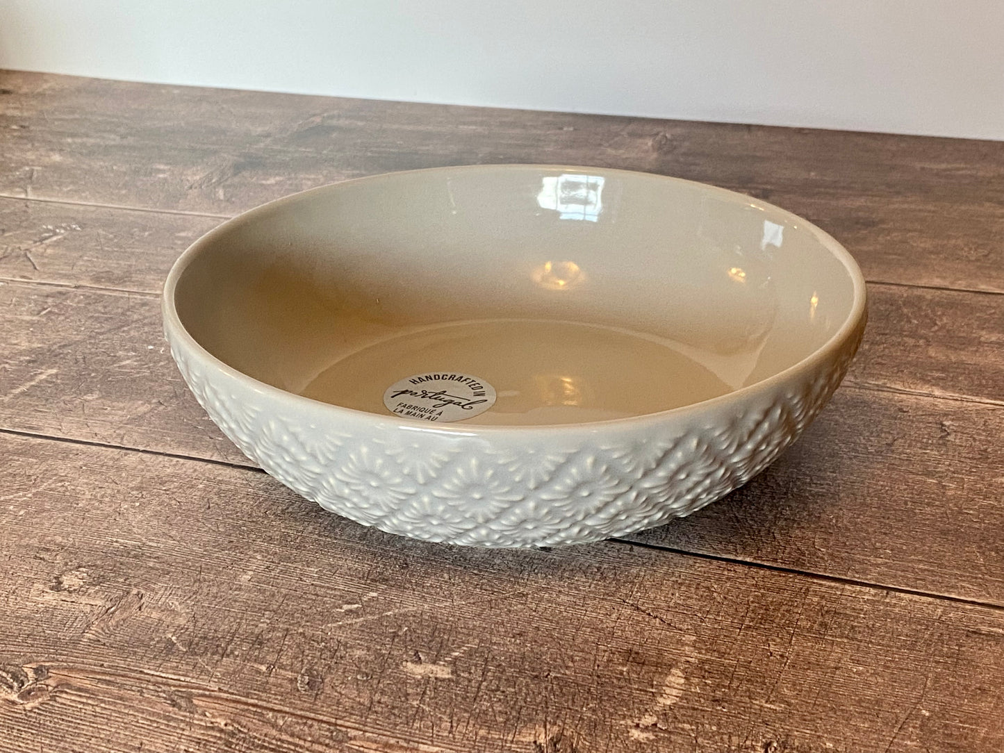 Grey Diamond Patterned Pasta/Serving Bowl, 22cm