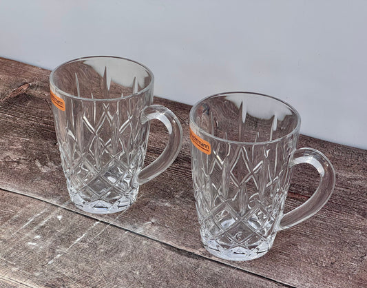 Set of 2 Nachtmann Crystal Glass Coffee Mugs