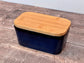 Scandi Home Navy Blue Butter Dish with Wooden Lid