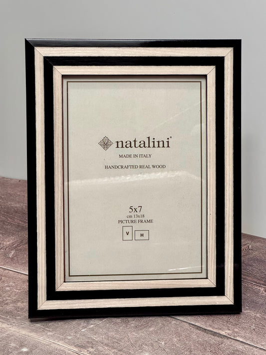 Natalini Black and White Band Photo Frame 5 x 7