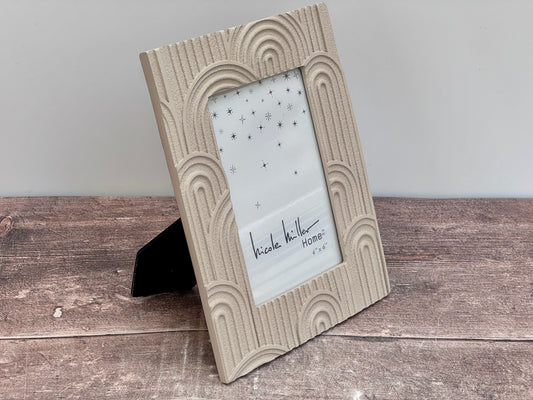 Nicole Miller Grey Arch Patterned Photo Frame, 4’ x 6’
