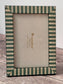 Natalini Turquoise and Cream Striped Photo Frame 4 x 6