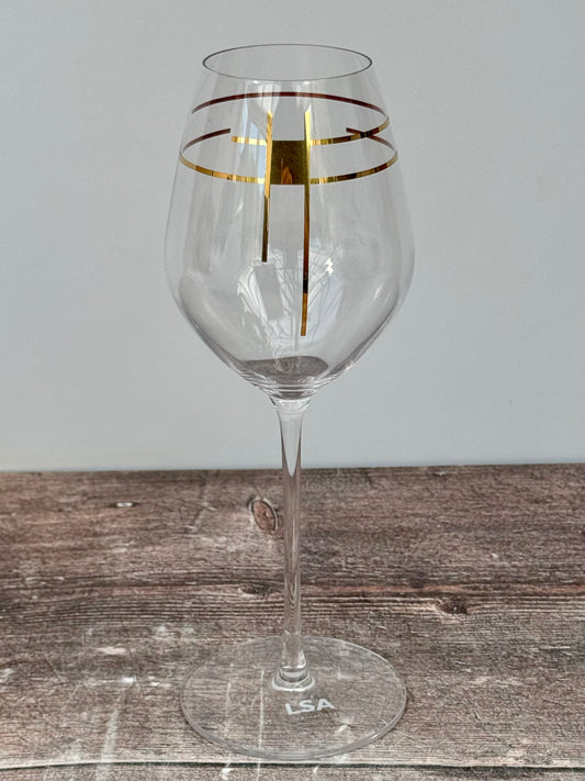 LSA Century Gold Design Champagne Flutes, Set of 4