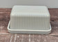 White Fluted Design Butter Dish