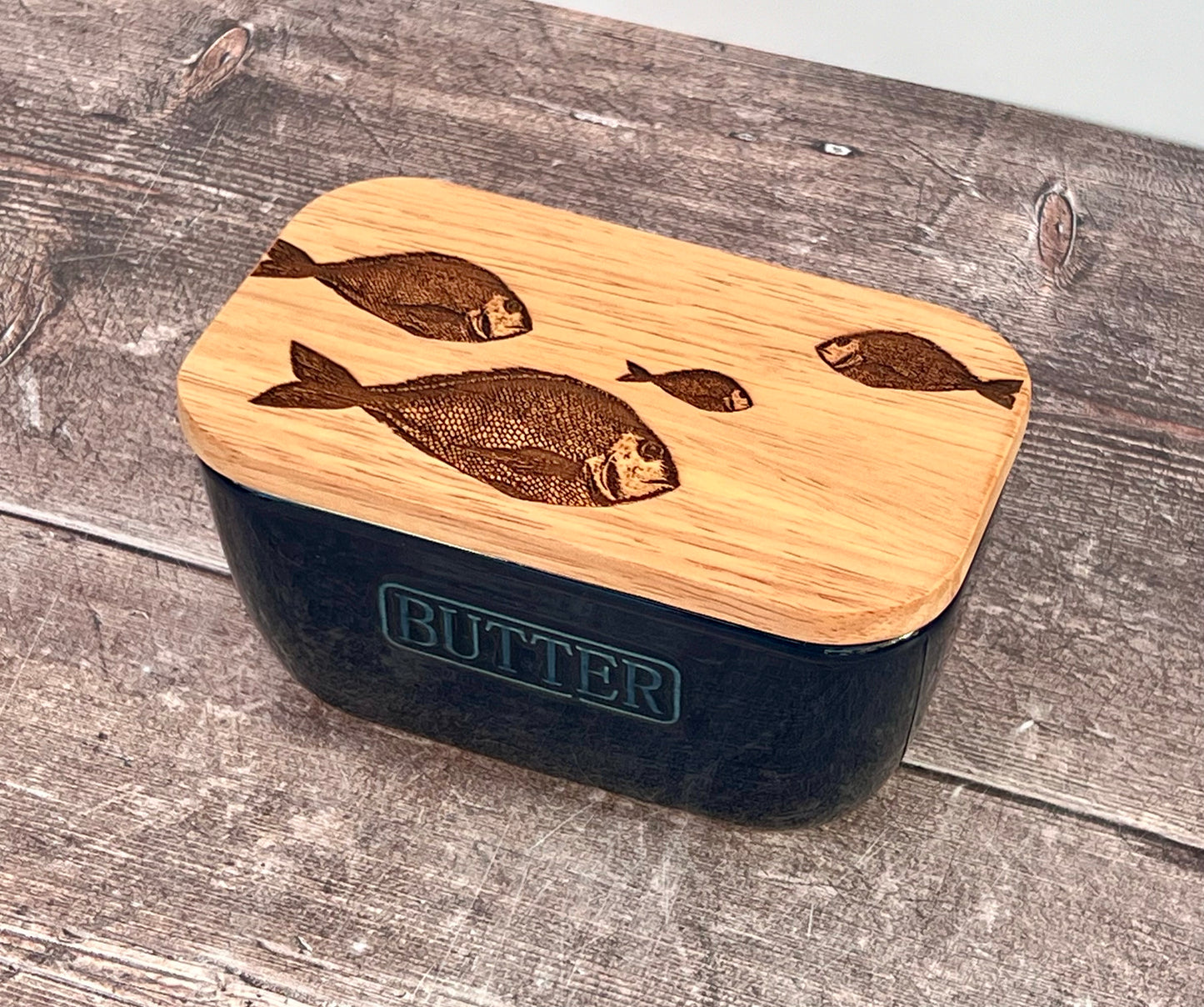 Fish Blue Butter Dish