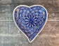 Blue and White Patterned Heart Shaped Plate, 24cm