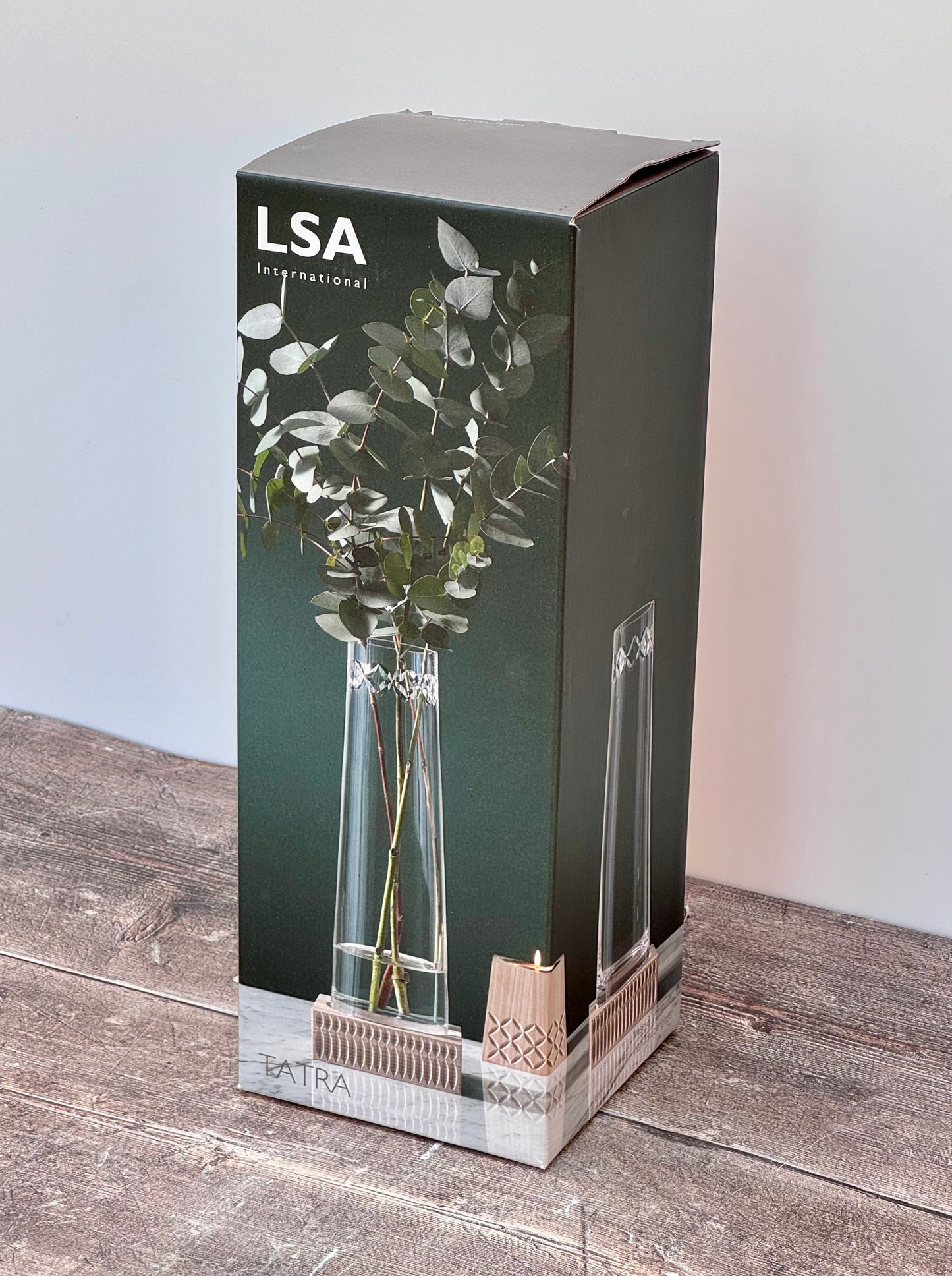 LSA Tatra Wood and Glass Vase